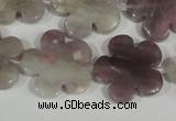 CFG691 15.5 inches 20mm carved flower lilac jasper beads