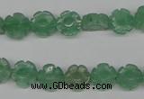 CFG70 15.5 inches 10mm carved flower green aventurine beads