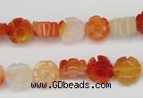 CFG71 15.5 inches 10mm carved flower agate gemstone beads