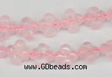 CFG72 15.5 inches 11*11mm carved flower rose quartz gemstone beads