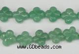 CFG74 15.5 inches 11*11mm carved flower green aventurine beads