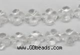 CFG75 15.5 inches 11*11mm carved flower white crystal beads