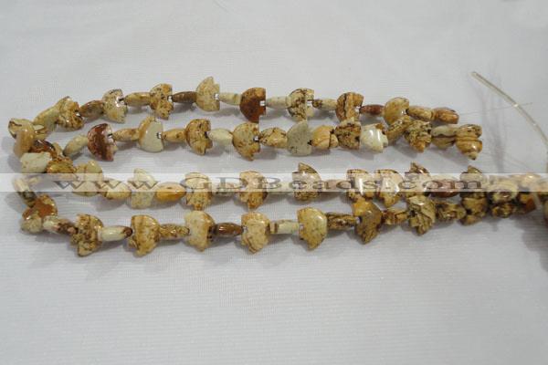 CFG778 15.5 inches 10*15mm carved animal picture jasper beads