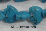 CFG793 12.5 inches 14*18mm carved animal synthetic turquoise beads