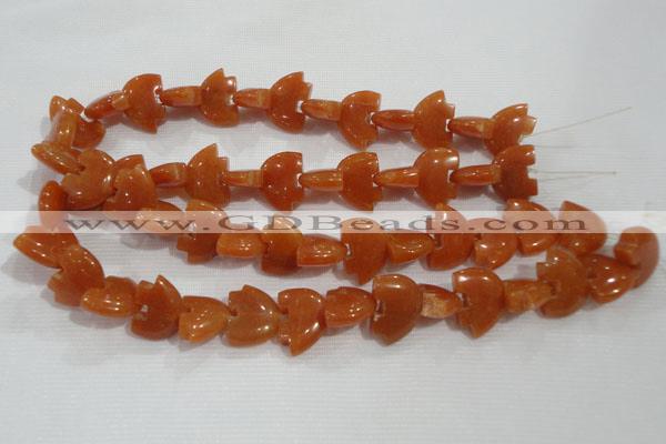 CFG797 12.5 inches 14*18mm carved animal red aventurine beads