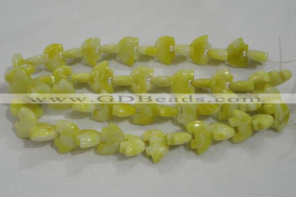 CFG800 12.5 inches 14*18mm carved animal lemon jade beads