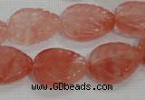 CFG819 12.5 inches 15*20mm carved leaf cherry quartz beads wholesale