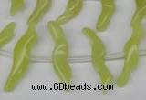 CFG850 Top-drilled 6*20mm carved animal yellow jade beads