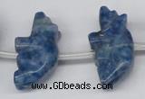 CFG861 Top-drilled 10*20mm carved animal lapis lazuli gemstone beads