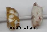 CFG864 Top-drilled 12*18mm carved animal mixed gemstone beads