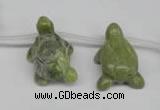 CFG866 Top-drilled 18*27mm carved animal olive jade gemstone beads