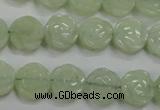 CFG883 15.5 inches 12mm carved flower New jade gemstone beads