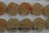 CFG888 15.5 inches 14mm carved flower red aventurine beads