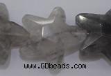 CFG961 15.5 inches 30*33mm faceted & carved star cloudy quartz beads