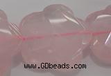 CFG967 15.5 inches 32*33mm faceted & carved flower rose quartz beads