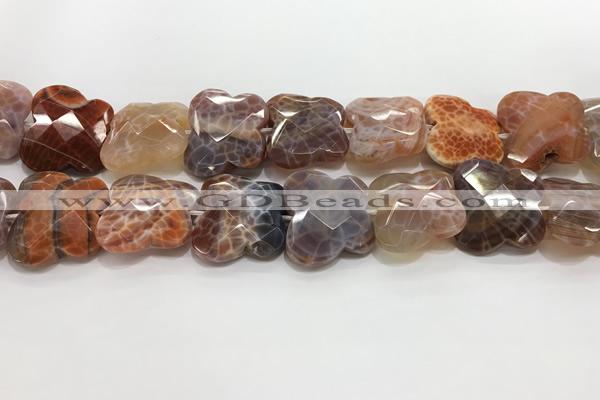 CFG974 15.5 inches 30*33mm carved butterfly fire agate beads