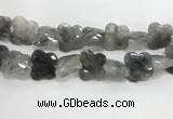 CFG975 15.5 inches 30*33mm carved butterfly cloudy quartz beads