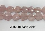 CFG978 15.5 inches 33*33mm carved flower rose quartz beads