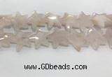 CFG983 15.5 inches 33*33mm carved star rose quartz beads