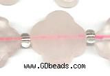 CFG990 15 inches 16mm - 17mm carved flower rose quartz beads