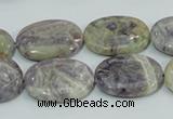 CFJ12 15.5 inches 13*18mm oval natural purple flower stone beads