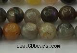 CFJ212 15.5 inches 8mm faceted round fancy jasper beads wholesale