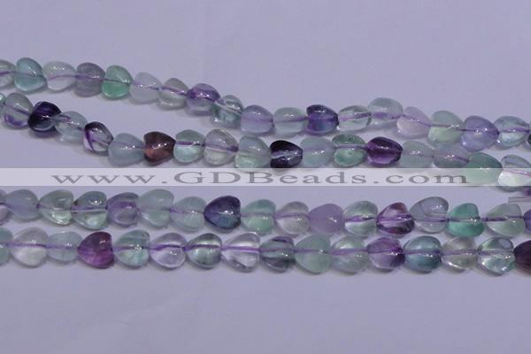 CFL1051 15 inches 8*8mm heart natural fluorite gemstone beads