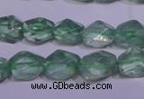 CFL1082 15 inches 9*12mm faceted nuggets green fluorite beads