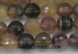 CFL1115 15.5 inches 14mm faceted round yellow fluorite gemstone beads