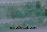 CFL112 15.5 inches 5*10mm faceted rondelle green fluorite beads