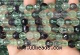 CLF1156 15.5 inches 8mm faceetd round fluorite gemstone beads