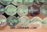 CLF1161 15.5 inches 6mm faceetd round fluorite gemstone beads