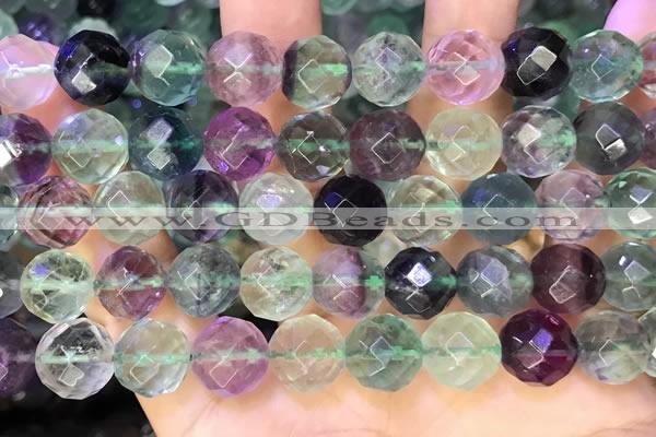 CLF1164 15.5 inches 12mm faceetd round fluorite gemstone beads