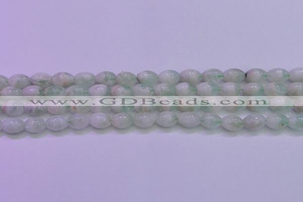 CFL1201 15.5 inches 8*12mm rice green fluorite gemstone beads