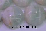 CFL1214 15.5 inches 25mm flat round green fluorite gemstone beads