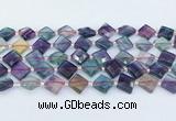 CFL1230 15.5 inches 12mm faceted diamond fluorite beads