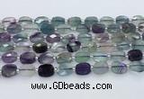 CFL1232 15.5 inches 8*10mm faceted rectangle fluorite beads