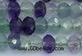 CFL1240 15 inches 5*6mm faceted rondelle fluorite beads