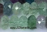 CFL1242 15 inches 6*8mm faceted rondelle fluorite beads