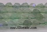 CFL1401 15.5 inches 6mm faceted nuggets green fluorite beads