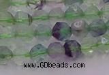 CFL1406 15.5 inches 6mm faceted nuggets fluorite gemstone beads