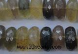 CFL144 15.5 inches 10*20mm faceted rondelle yellow fluorite beads