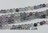 CFL150 15.5 inches 4mm round natural fluorite gemstone beads wholesale