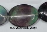 CFL172 15.5 inches 25*35mm oval natural fluorite beads wholesale