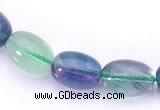 CFL25 A- grade 10*14mm egg-shaped natural fluorite gemstone bead