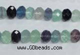 CFL313 15.5 inches 8*10mm faceted rondelle natural fluorite beads