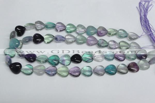 CFL316 15.5 inches 12*12mm heart natural fluorite beads wholesale