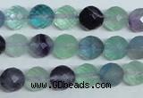 CFL325 15.5 inches 10mm faceted round natural fluorite beads