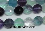 CFL326 15.5 inches 12mm faceted round natural fluorite beads