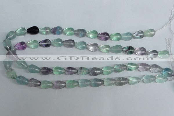 CFL327 15.5 inches 6*10mm teardrop natural fluorite beads